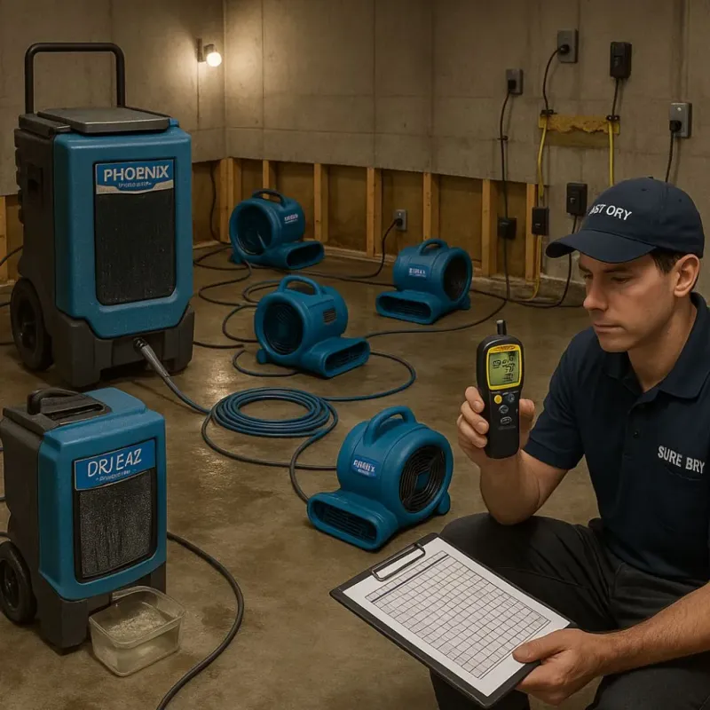 Structural Drying and Dehumidification process in Glenmoor, OH